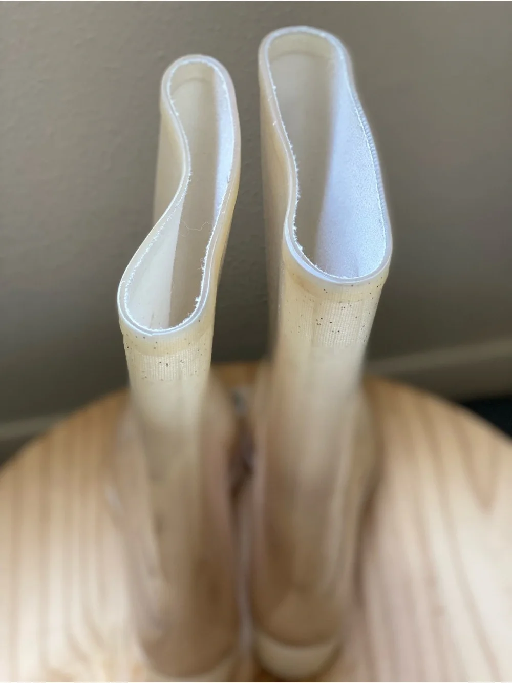 Women's Knee-High Rain Boots in Cream